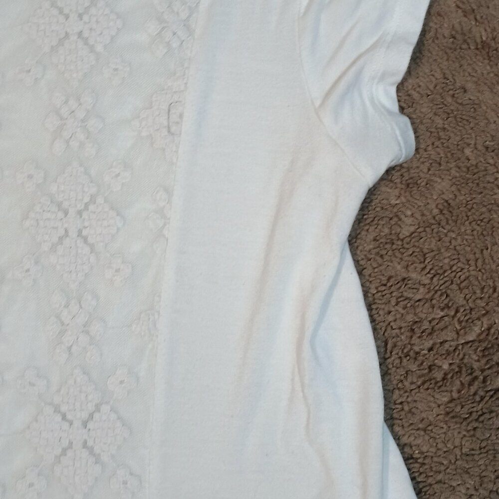 American Eagle/Soft & Sexy Tee/Womens Small/White/Ruffle Detail Top** - Picture 5 of 7